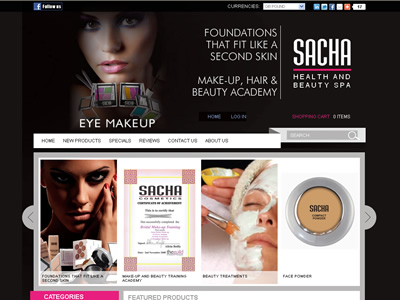 Sacha Make Up website