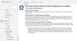 Google Analytics search console link