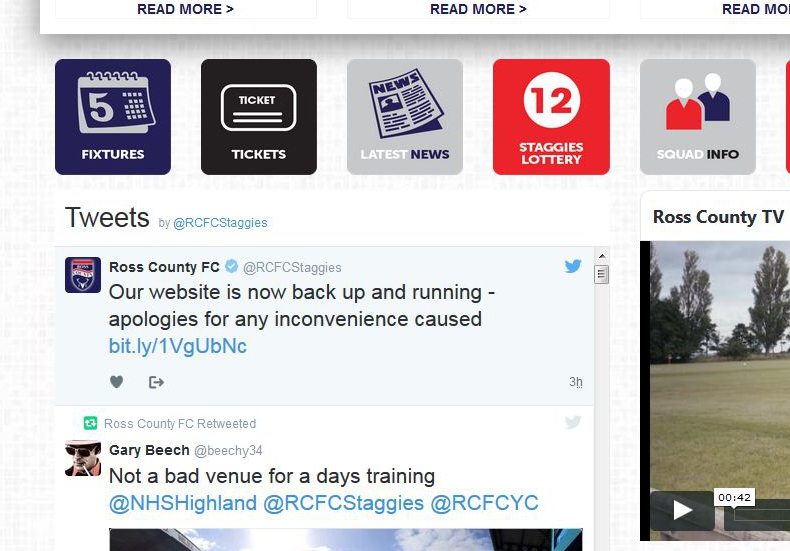 123-reg website deletion Ross County back online