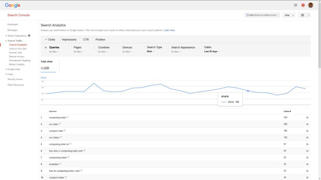 search console queries