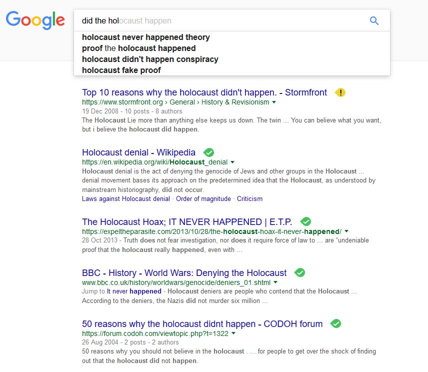 Google results did the holocaust?