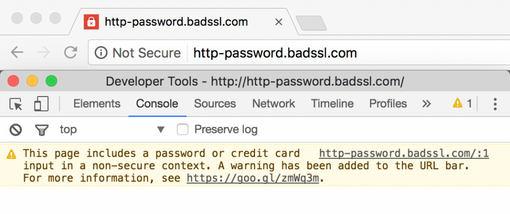 Google Chrome not secure