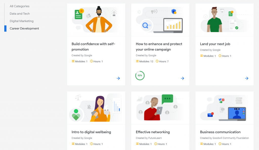 Career development courses with Google Digital Garage