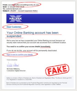 Halifax fake email