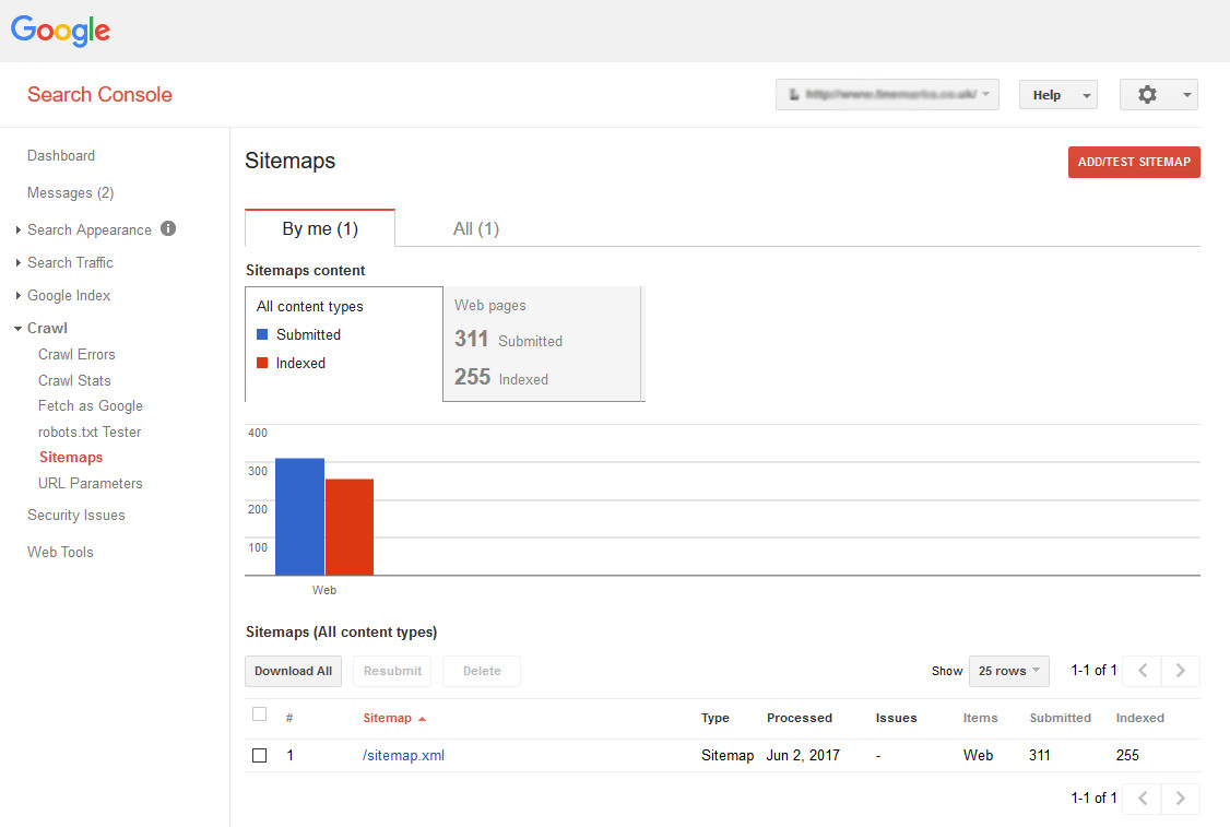 google search console sitemap web growth web design