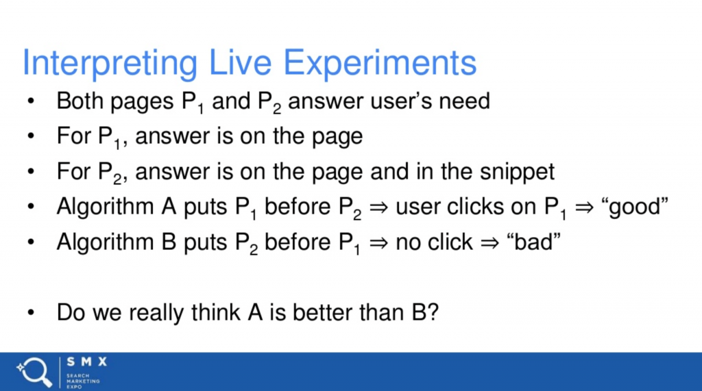 Interpreting live experiments