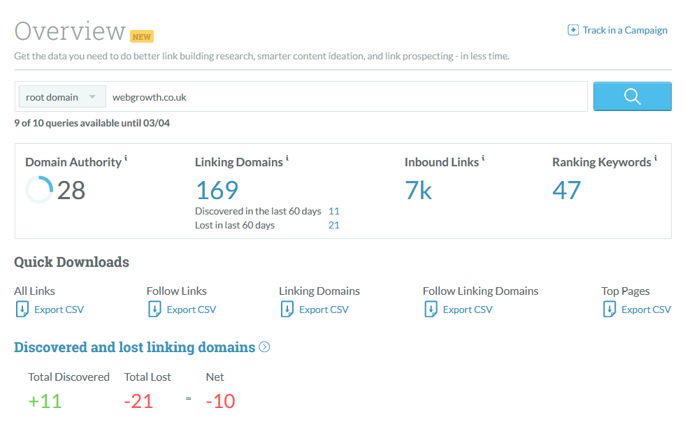 Moz Open Site Explorer